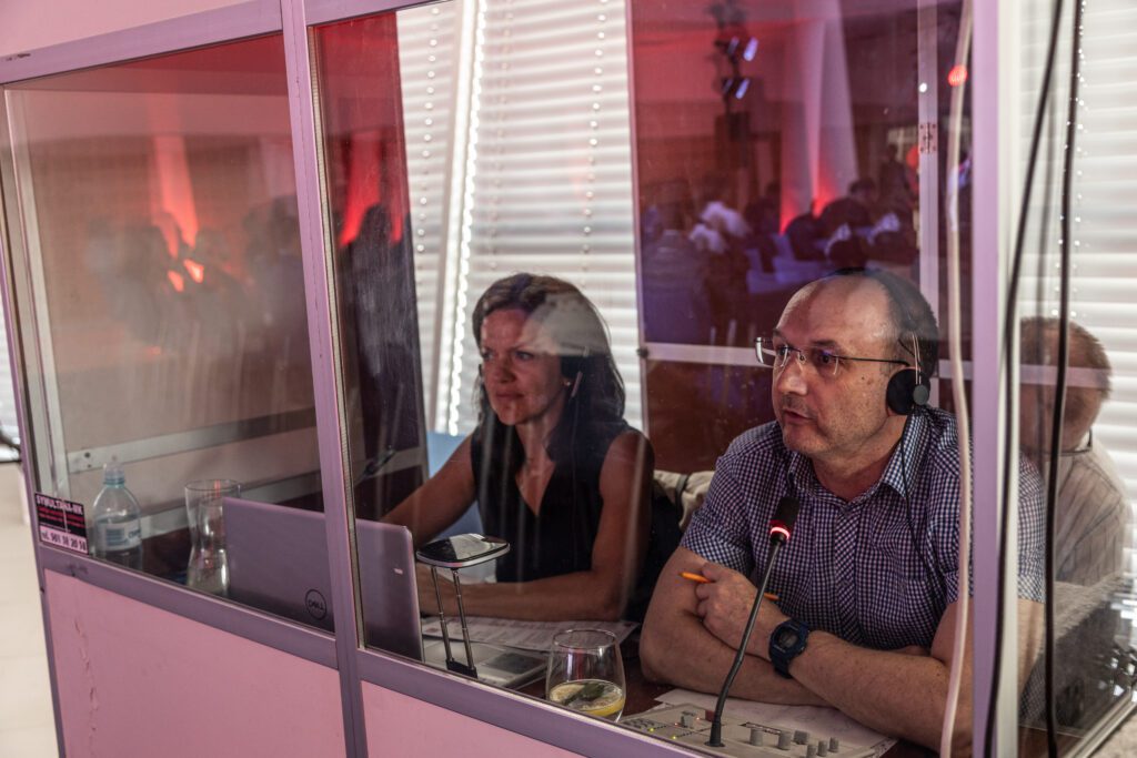 Interpreters in booth